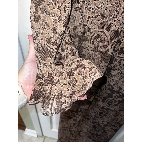 Jessica Howard Dress Womens Sz 12 mock Tunic Maxi Sheath USA Vintage y2k Formal - Picture 5 of 9